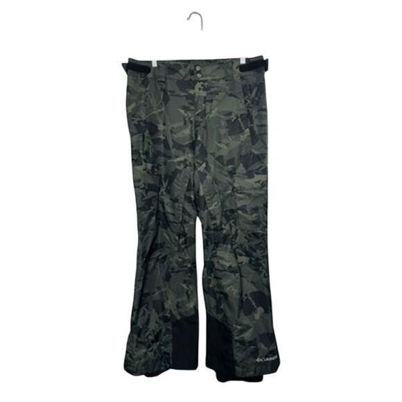 Columbia Mens Medium Camo Camouflage Snow Ski Pants Green Snowboard Winter Army - Picture 1 of 5